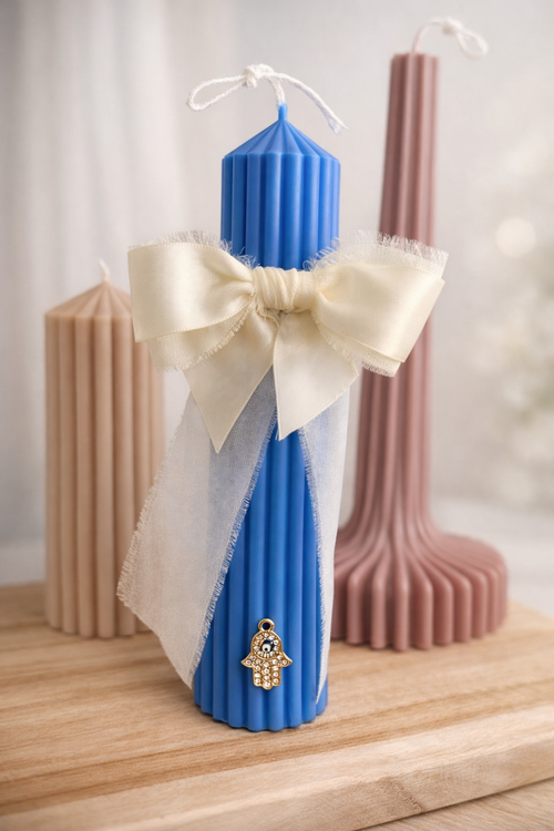 Bougie artisanale porte-bonheur main de Fatma