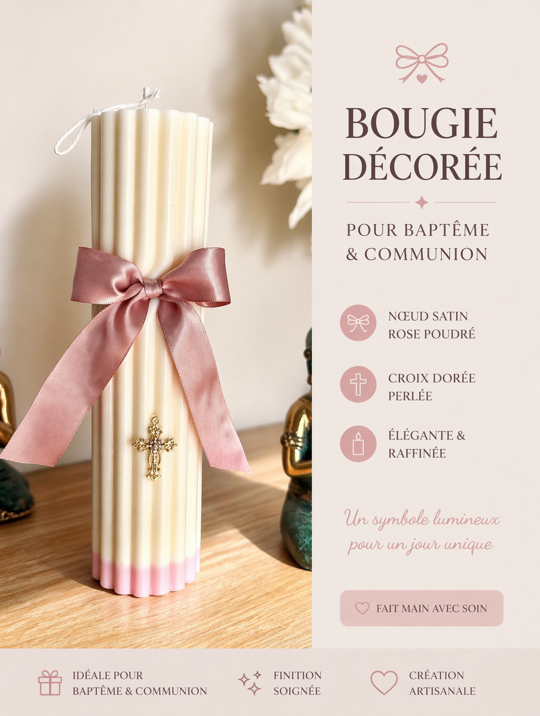Bougie pilier torsadée XXL