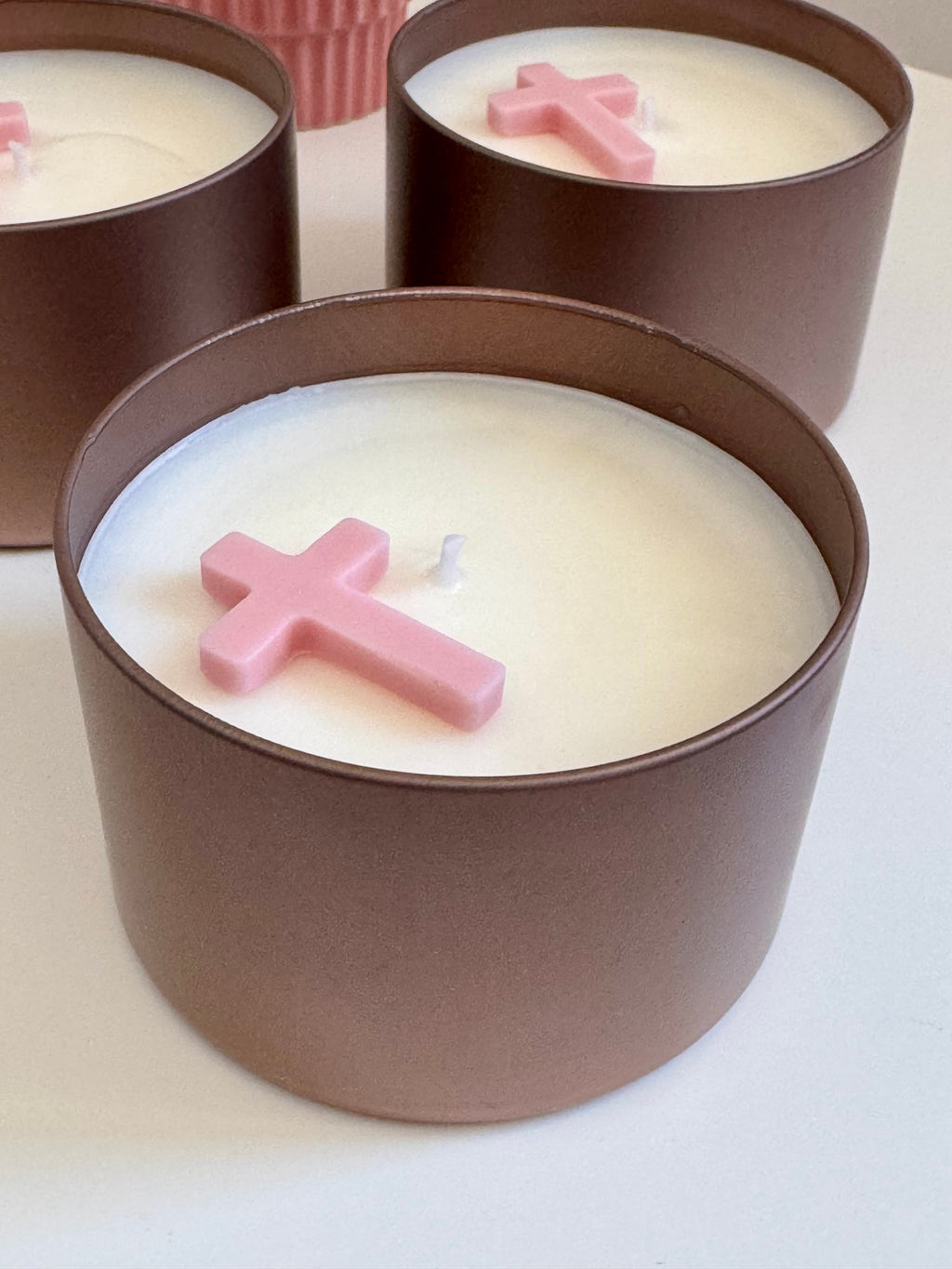 Rose cross jar candle